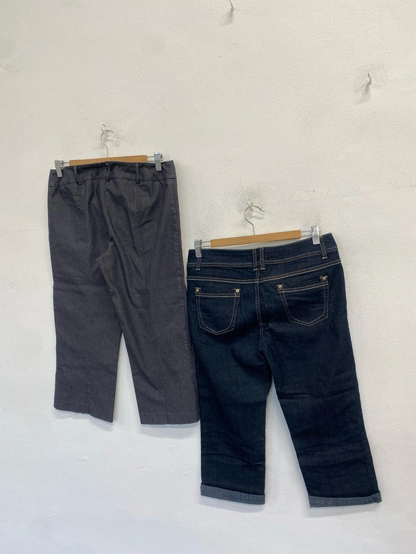 Lovely duo of cropped trousers navy grey yes yes Florence + Fred uk 10 crop SW001 #16