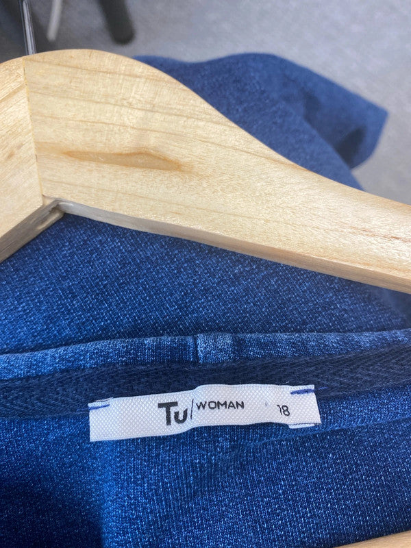 Fabulous Tu Woman Blue tunic jersey top Uk18 LG004
