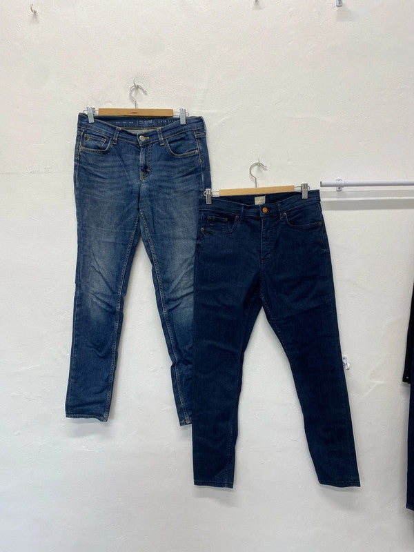 Fabulous duo of French Connection Navy Jeans slim fit Uk12 #1 SR006