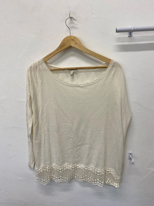 Fabulous Joie Cotton silk loose cream jumper UkM CN001