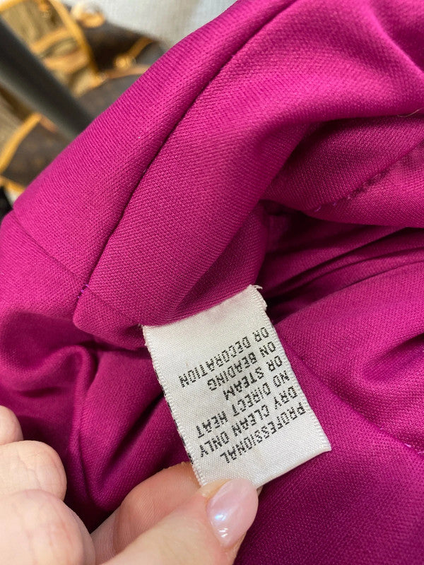 Mikael Aghal Womens Beaded Pleated Halter Neck Mini Gown Fuschia UK 10 KN003