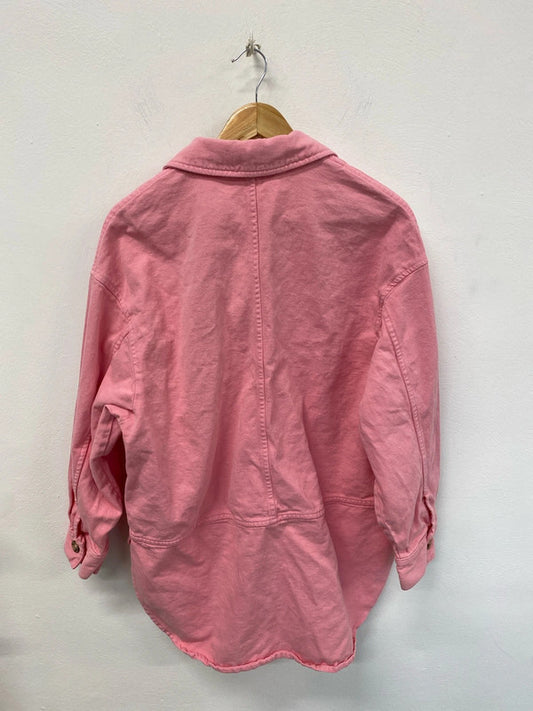Zara Fabulous Pink Denim Shacket Size M KS003