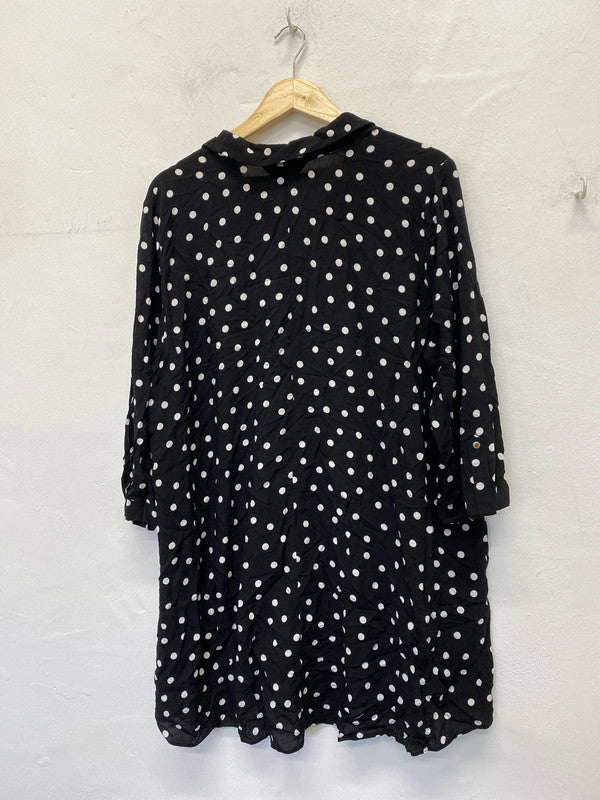 Fabulous F&F spotty tunic shirt dress Uk22 monochrome IM001