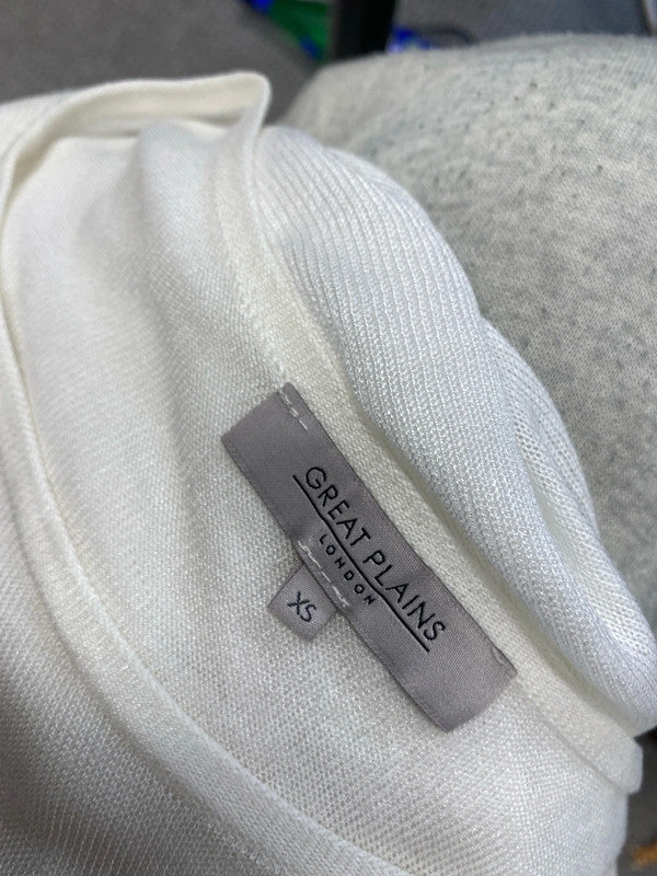 Lovely Great Plains white yellow cotton top UK XS AG006