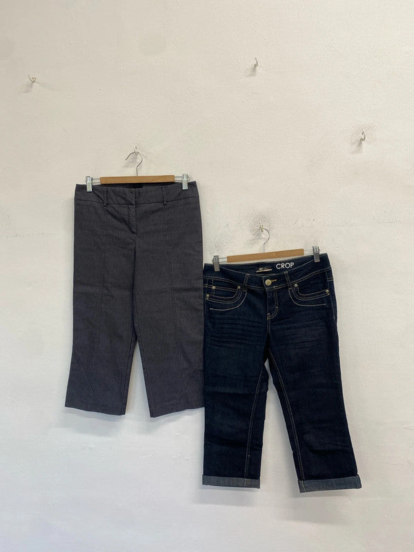 Lovely duo of cropped trousers navy grey yes yes Florence + Fred uk 10 crop SW001 #16