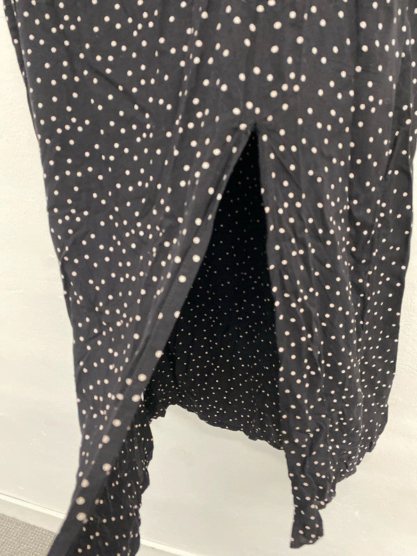 Fabulous Miss Selfridge Black spotted midi skirt Y2K Uk12 LP003