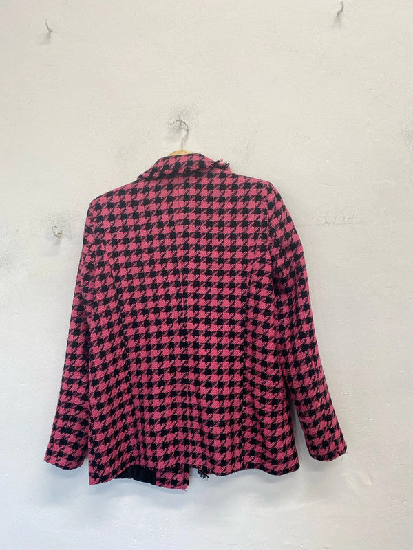 Stunning river island pink black houndstooth jacket UK 10 JM008