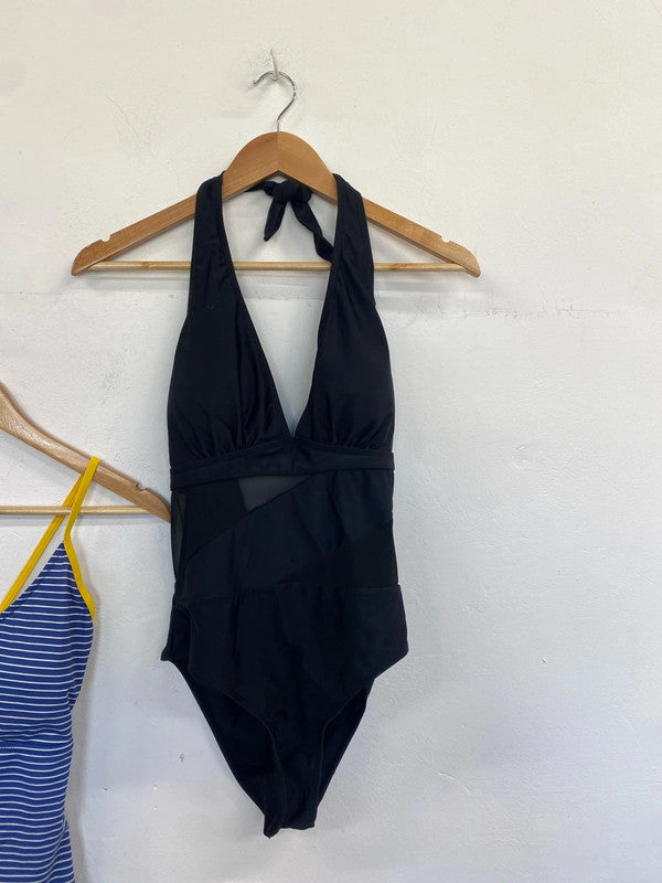 Lovely duo of swimsuits tresspass black blue UK M #60 LD003