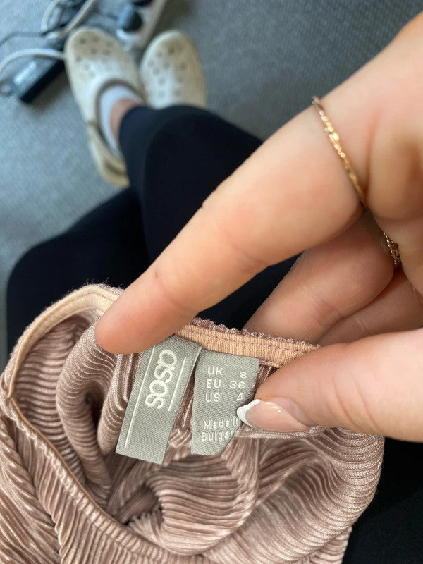 Stylish ASOS lilac accordion top Uk 8 HA001