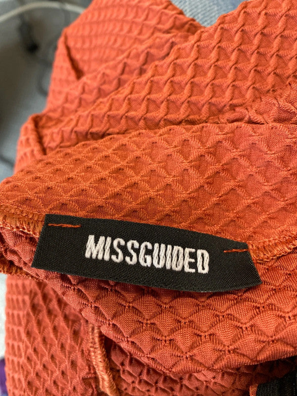 Fabulous textured pencil skirt from Missguided Uk8 burnt orange JA001