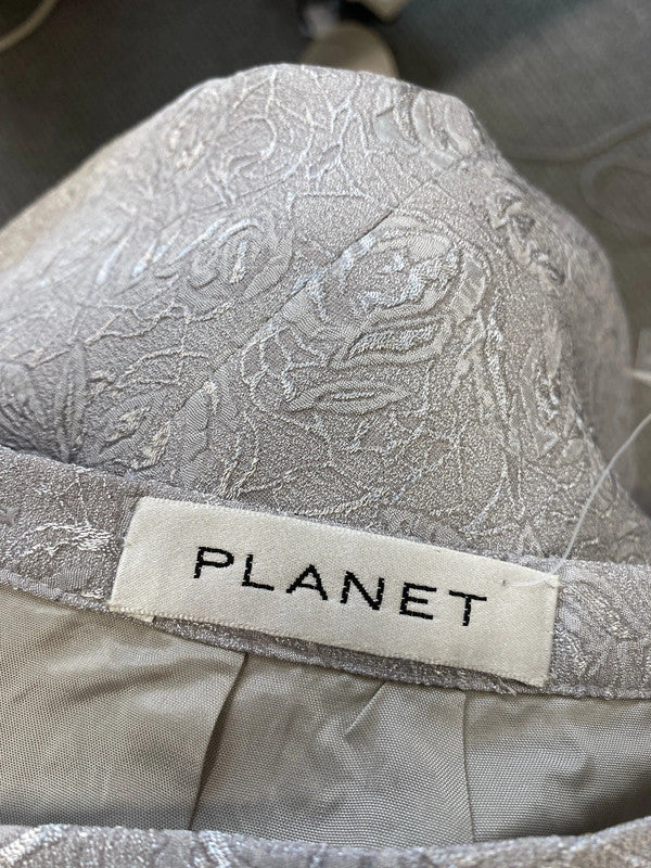 Gorgeous planet co ord blazer skirt grey textured longline UK 8/10 RG99