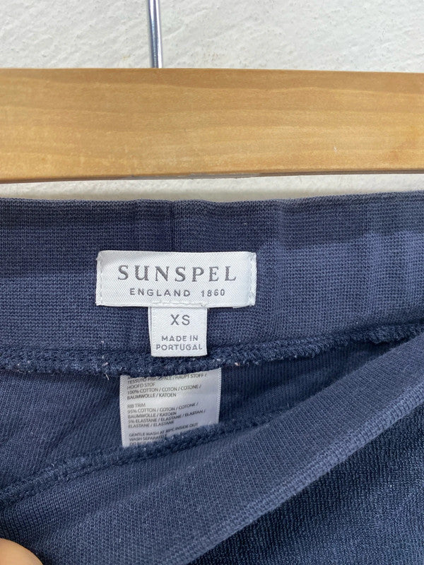 Classic comfy Sunspel straight leg jogger navy towelling XS RF001