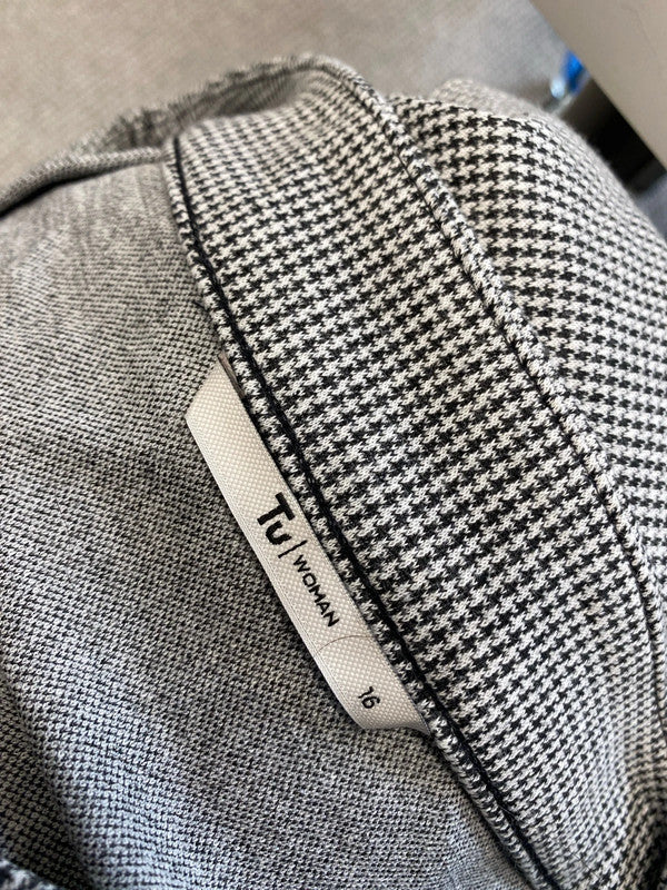 Gorgeous tu houndstooth skirt black white mini UK 16 LB010