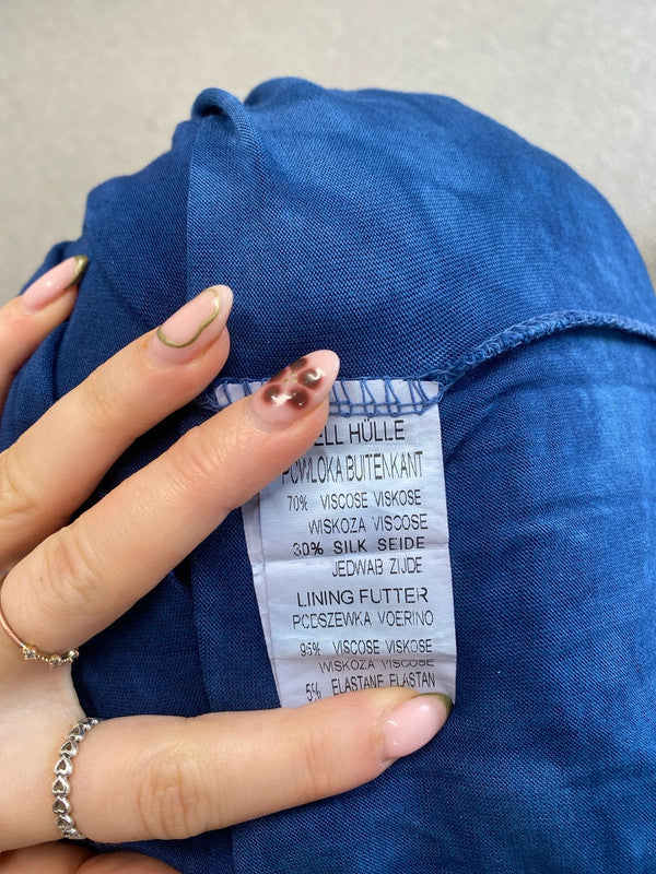 Lovely collezione gaia silk navy floral dress UK M MM005