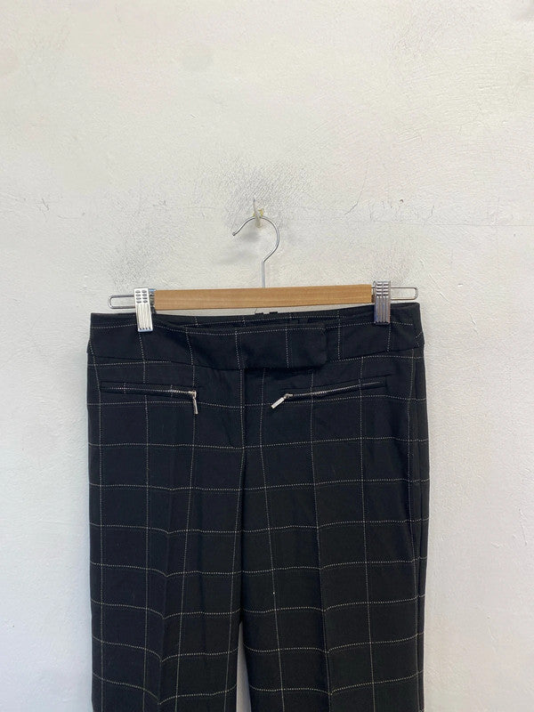 Lovely oasis checked black white trousers UK 8 AG005