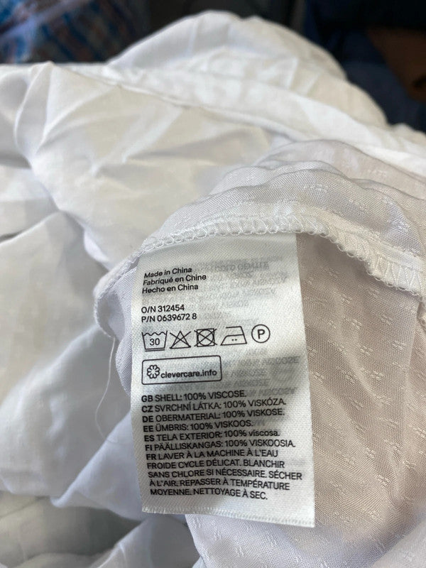 Lovely Classic H&M white gypsy Bardot top Uk14 loose fit IM001