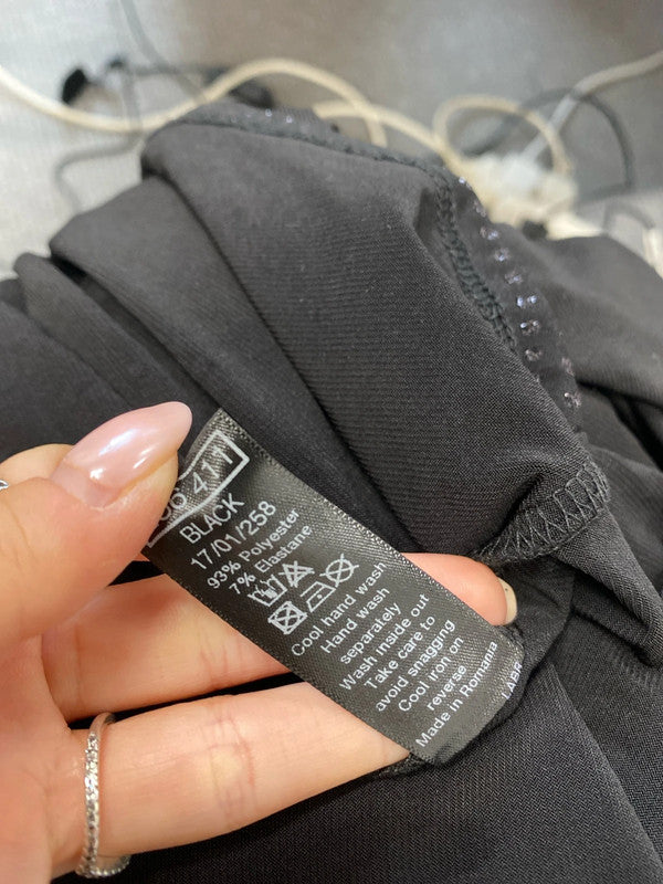 Stunning M&Co black midi smock Diamante sparkle dress UK 22 JW002