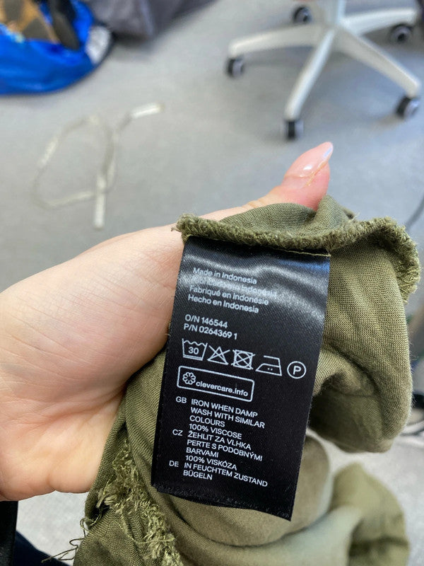 Lovely H&m khaki pocket tunic dress UK 16 KM003