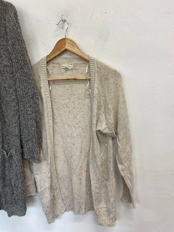 Fabulous duo of loose fit open front cardigans Superdry / New Look UkM #6 JR001