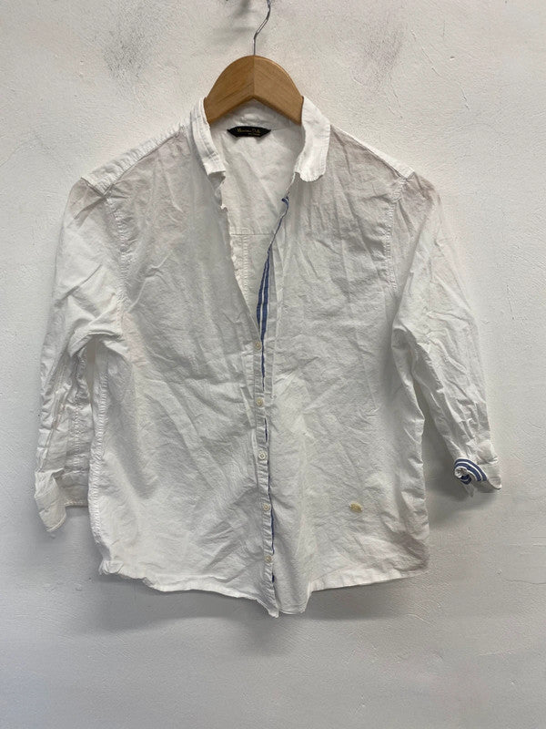 Lovely massimo dutti half sleeve white shirt UK 8 MS002