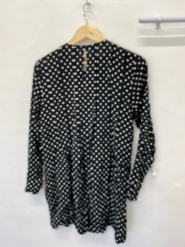 Fabulous spotty tunic top Uk18 new from H&M pleated details IM001