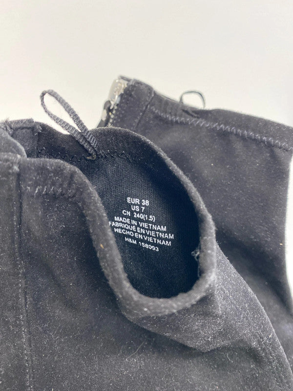 Fabulous New Black Ankle boots faux Suede Uk5 H&M KM003