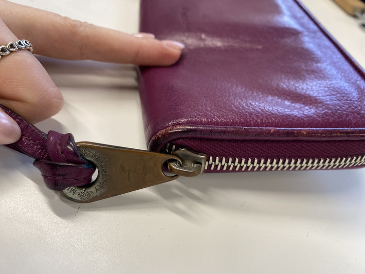 Lovely Mulberry Large Clutch Zip Around Purse in Fuchsia Leather One Size JP001