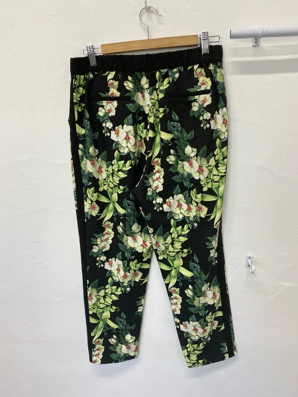 Fabulous Oasis floral trousers cropped summer chic Uk10 GK002