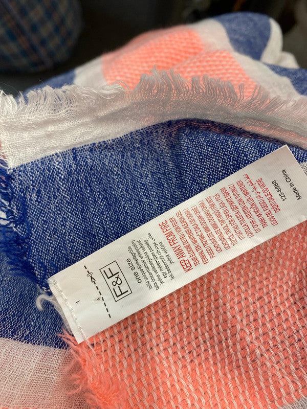 Fabulous cotton blend neon & blue summer scarf colour pop JW002