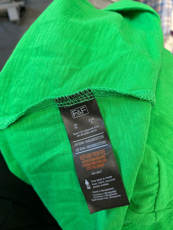 Lovely F&F green tiered maxi dress UK XL NC001