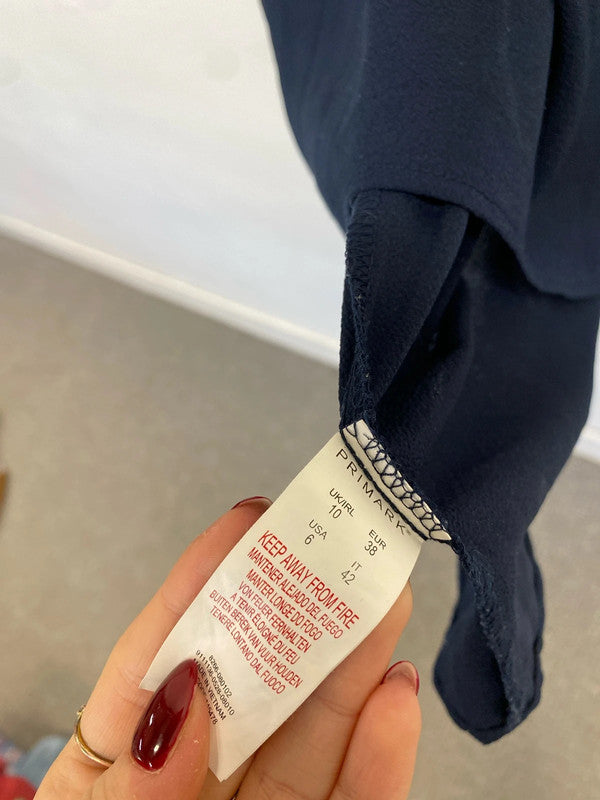 Lovely duo of blouses semi sheer navy #7 UK10 jay jays Primark AG005