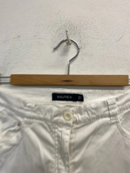 Stunning nautica white trousers straight leg UK w 27 (uk8) KA001