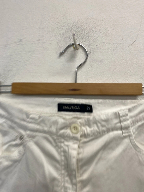 Stunning nautica white trousers straight leg UK w 27 (uk8) KA001