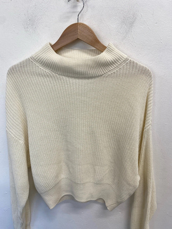 Lovely na-kd reborn cream knit jumper UK M CJ001