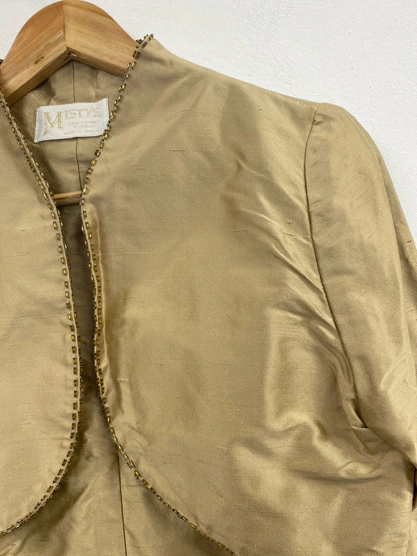 Mistys Vintage 80s Gold Mother of the Bride Dress & Bolero UK 10-12 MM005