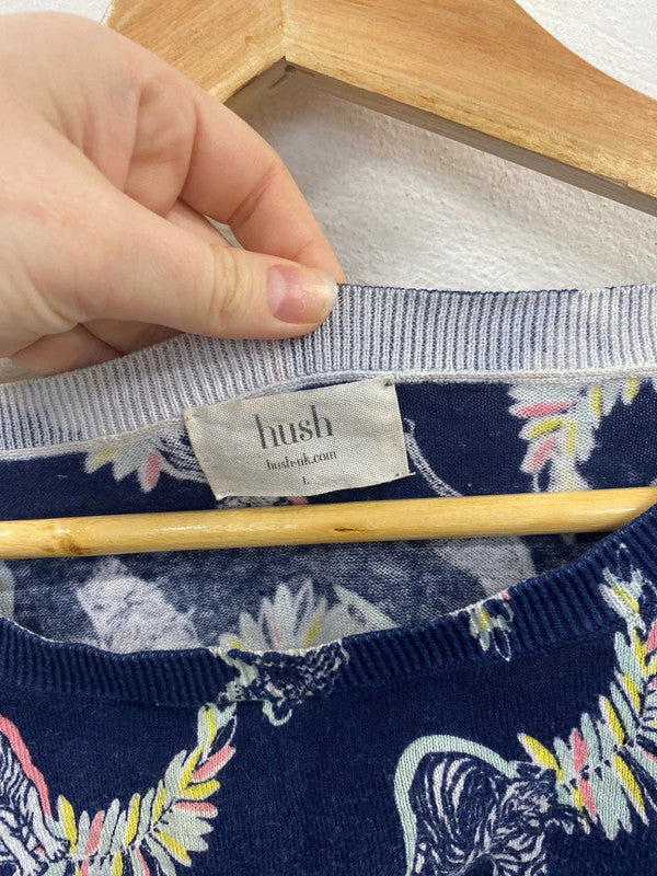 Hush Fabulous Tiger Botanical Pattern Jumper Size L EG002