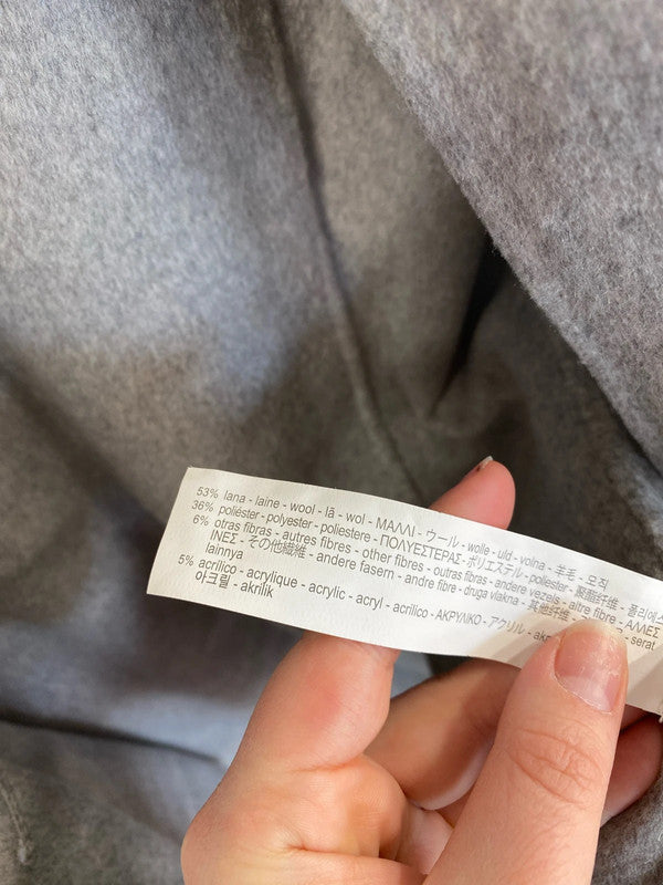 Zara Chic Grey Oversize Coat Size L IM001