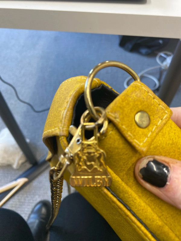 Vegan Leather speckled mustard Wilby handbag chain handle RF001