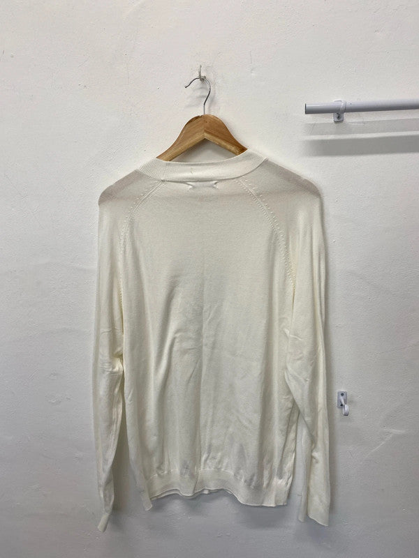 Fabulous men’s crew neck classic ivory jumper UkL JB001