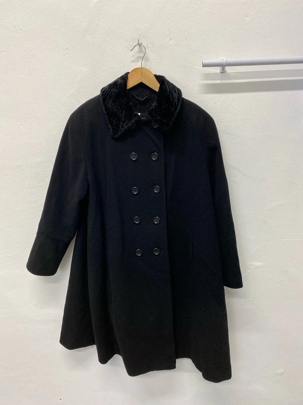 Vintage 1980’s Black swing coat House of Frazer Uk10 MM005