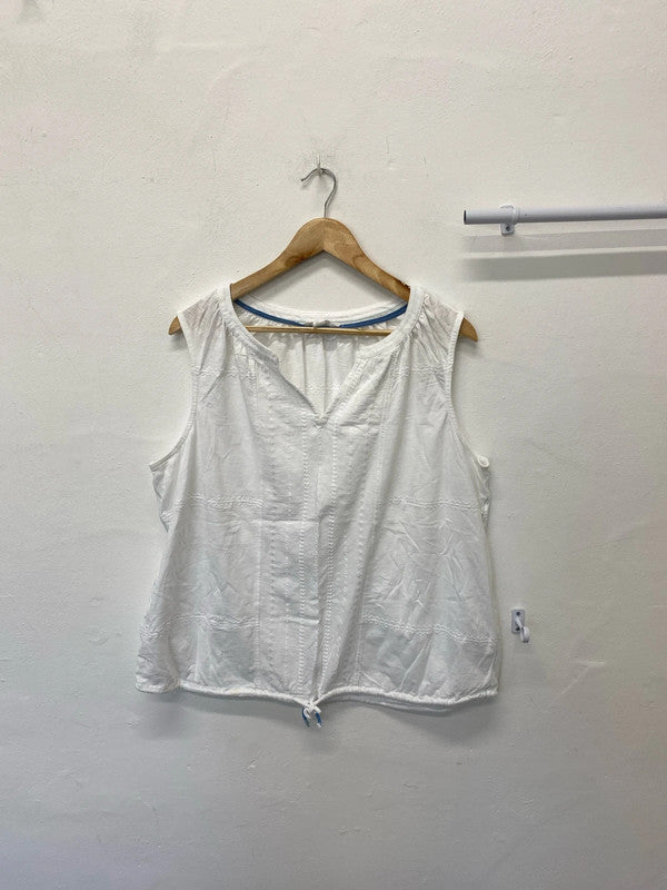 Fabulous White Stuff pure cotton summer sleeveless top Uk18 Kn002