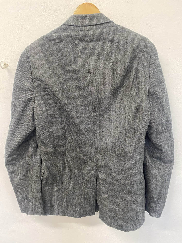 Empresa Cotton Cashmere Blazer 52 42” Grey Herringbone Made In Italy FE001