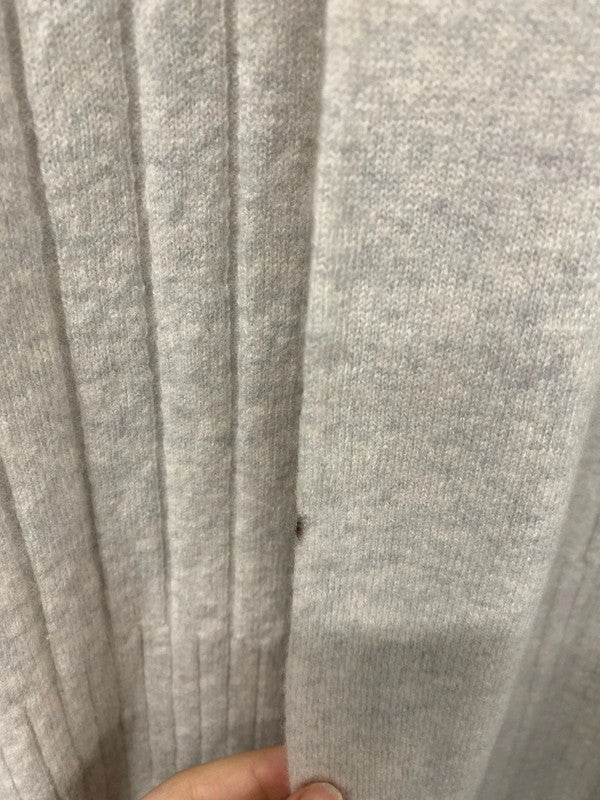 White Label Stylish Cream Ribbed Wool & Cashmere Blend Cardigan UK 14 VW001