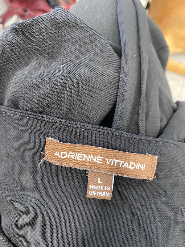 Gorgeous Adrienne vittadiini black low bust tie waist formal dress UK L AE001