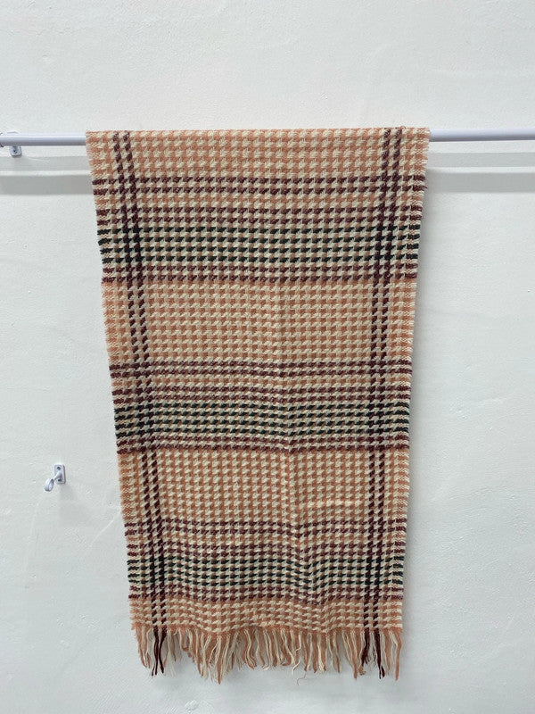 Matalan Fabulous Pink Multicolour Houndstooth Scarf JW002