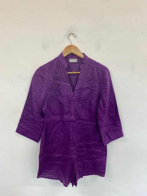 Wallis Fabulous Purple Statement Buttons Tunic UK 12 MM005