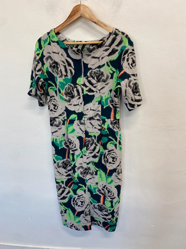 Lovely asos rose green midi grey dress UK 14 MD002