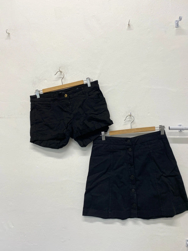 Fabulous duo of H&M shorts & Skirt summer essentials Uk12 #2 JM004