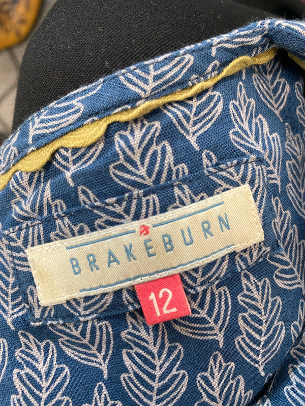 Lovely Brakeburn navy leaf tunic dress UK 12 MM005