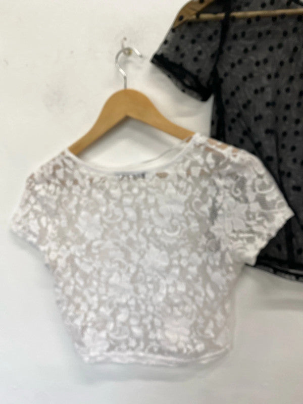 Fabulous duo of mesh tops Uk10 forever 21 & Primark #5 JR001